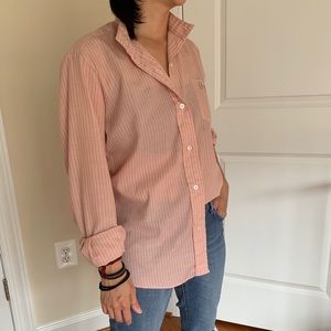 Vintage pin-stripe button-down in dusty rose 🌹